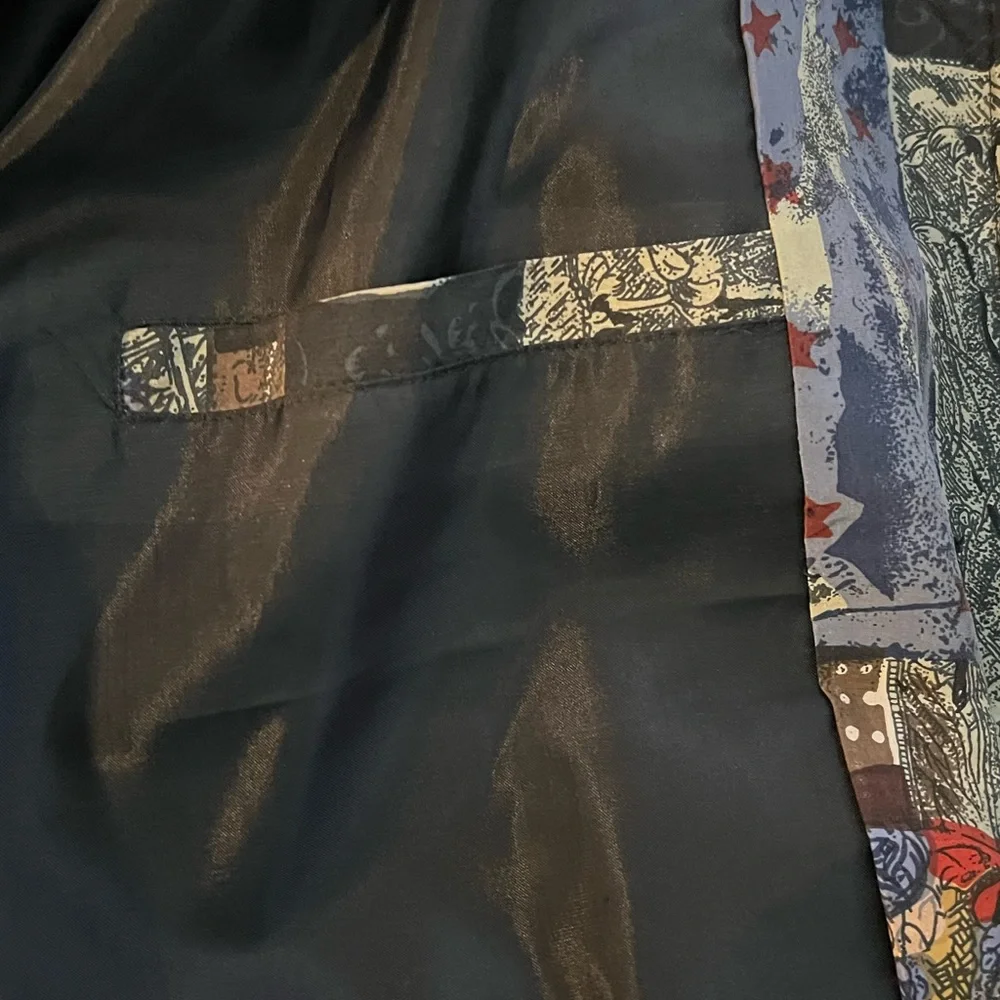 Vintage Fuda International Womens Silk Full Zip Jacket Large 80s 90s Art To Wear
